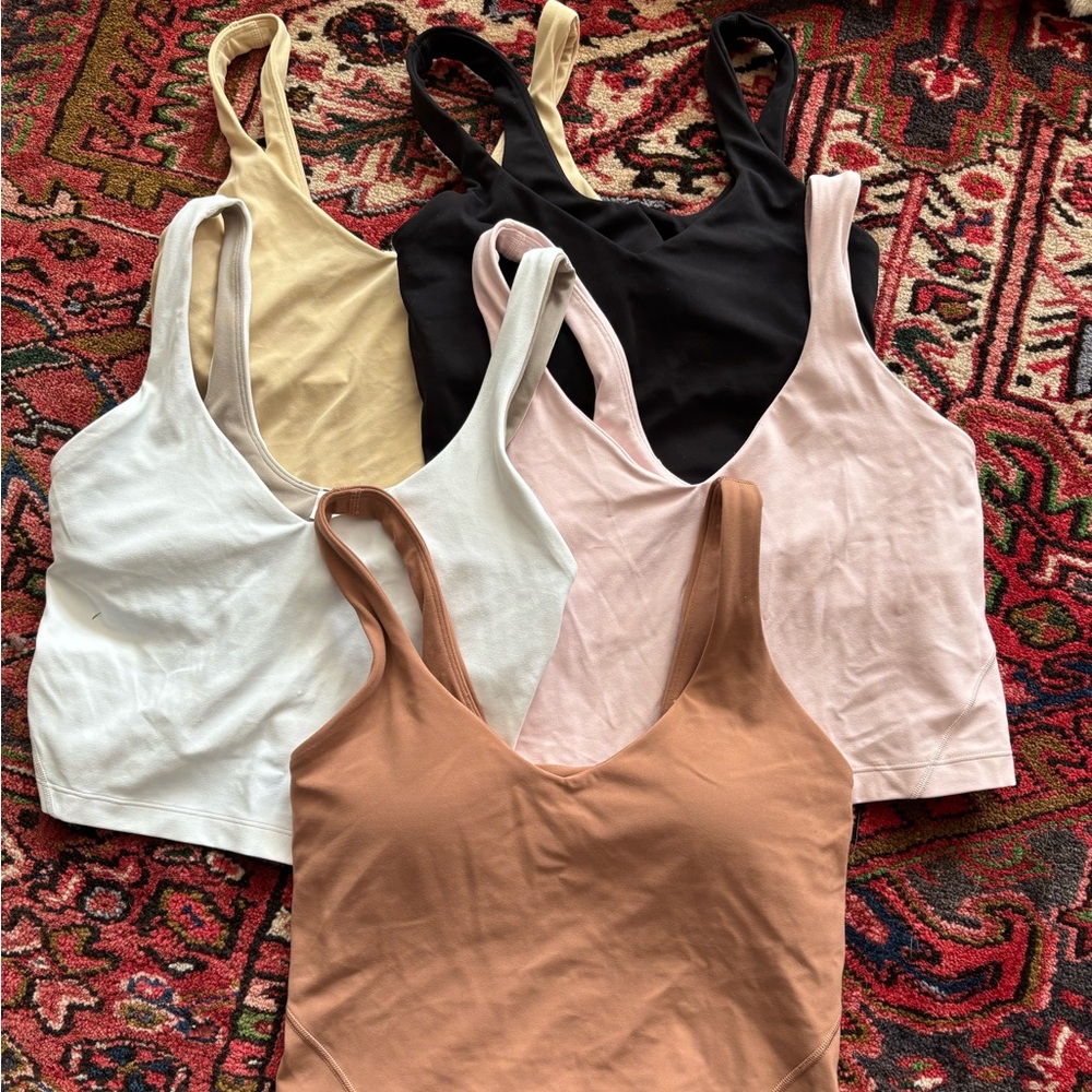 Lululemon sports bras, various colors, size 4